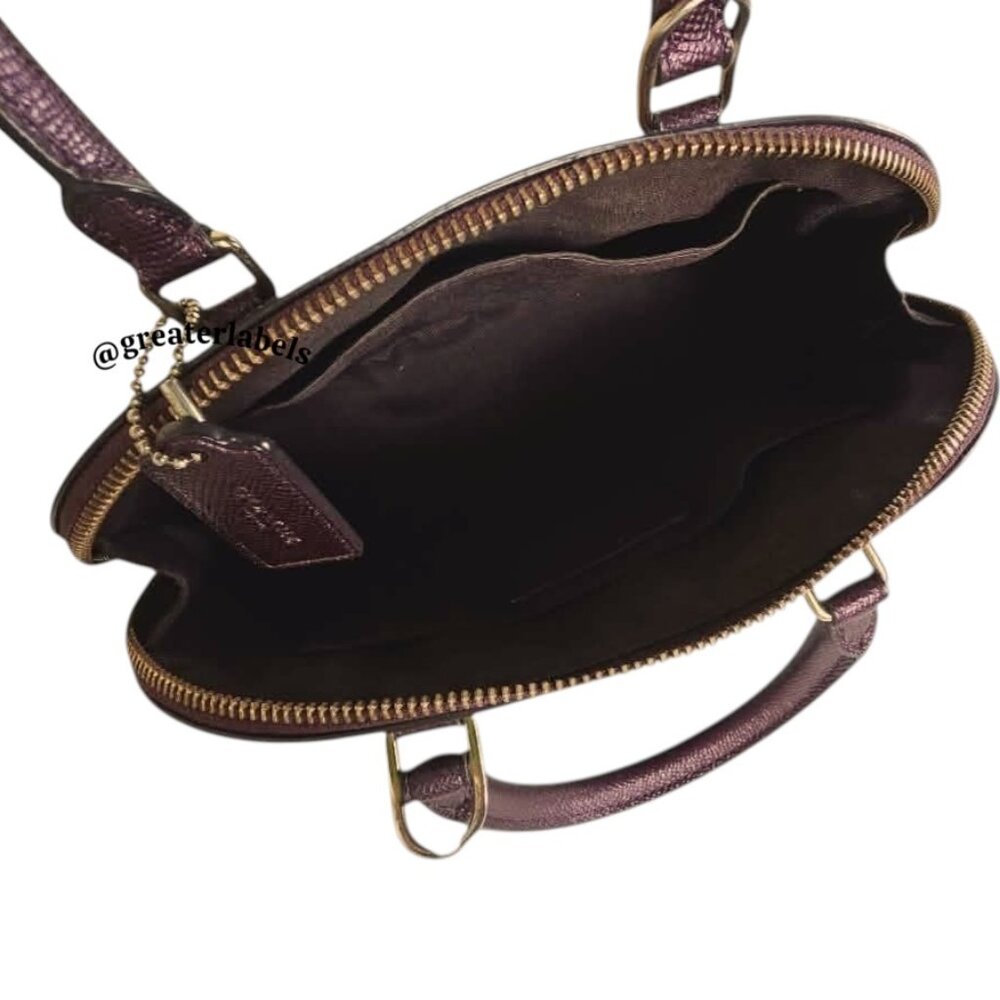 Coach F29170 Mini Sierra Satchel Metallic Purple Leather - Picture 10 of 11